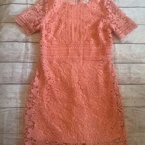 She + Sky Orange Pink Sheath Mini Dress